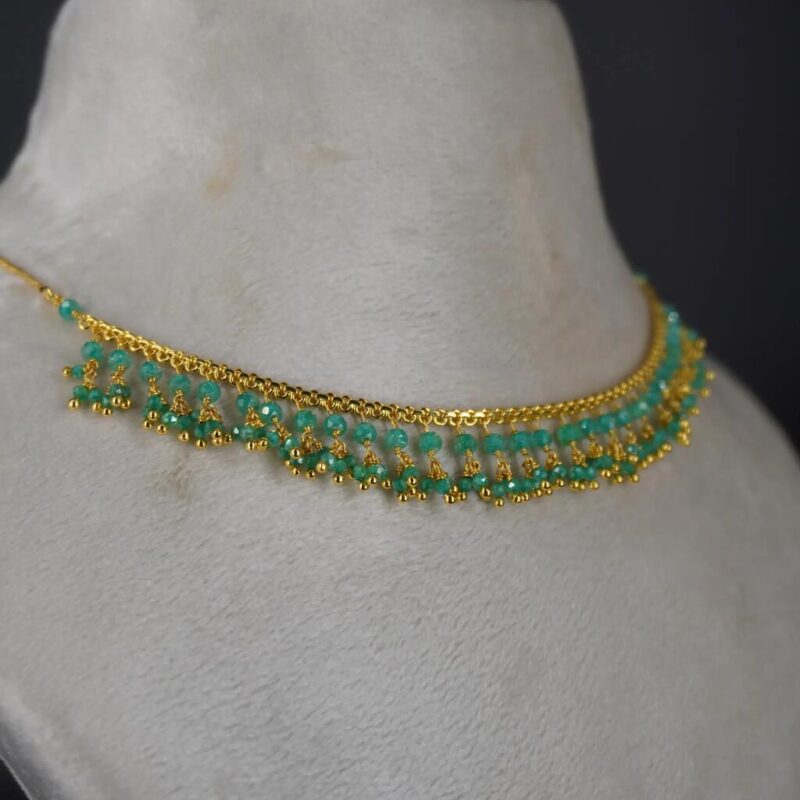 Green cz jali necklace