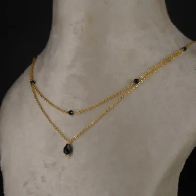 Mangalsutra 2 Line Chain Centerd With Black Drop HK0360 - Image 3