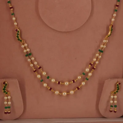 Pearl Parrot Necklace With Earrings Set HK0363