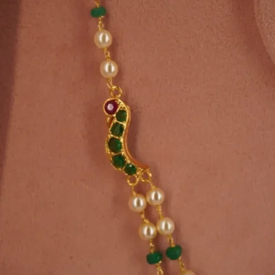 Pearl Parrot Necklace With Earrings Set HK0363 - Image 3
