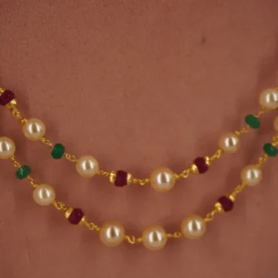 Pearl Parrot Necklace With Earrings Set HK0363 - Image 4