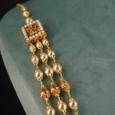 Most Beautyful Pearl Necklace with DD Balls HK0372 - Image 4