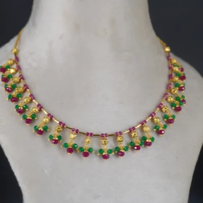 Ruby Emarald Elegent Necklace Hk0375