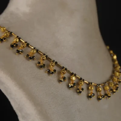 Black Diamond Elegent Necklace Mangalsutra HK0378 Combo - Image 4