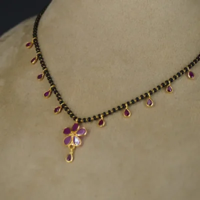 Pink Drops Mangalsutra Chain HK0389 - Image 3