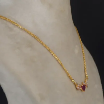 Red Heart Locket Two Line Chain Hk0419 - Image 4