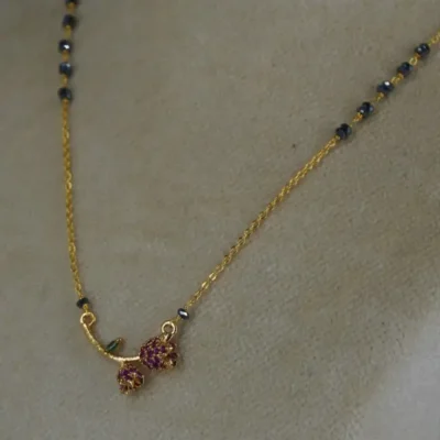 Dual Rose Bud Mangalsutra Chain HK0418 - Image 4