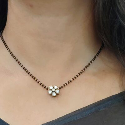 Mosonite Black Beads Chocker Cum Chain HK0439 - Image 2
