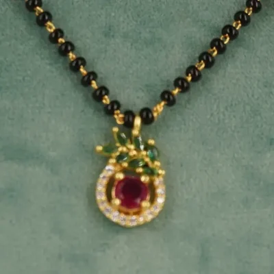Mangalsutra Chain Heart Bonding Pendent HK0404 - Image 3