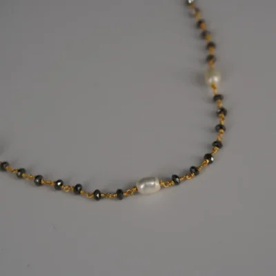 Mangalsutra Chain Beautify with Rice Pearls HK0411 - Image 4