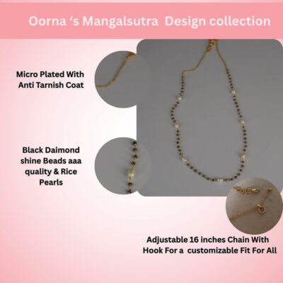Mangalsutra Chain Beautify with Rice Pearls HK0411 - Image 5