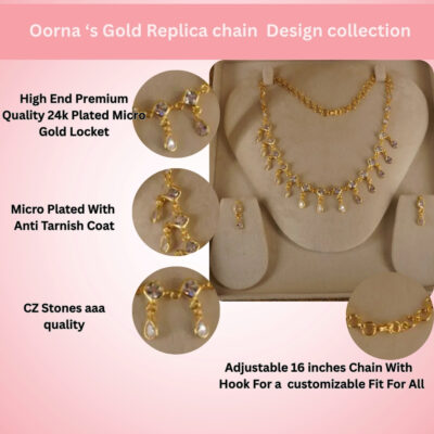 Polki Drops Neckalce With Earrings HK0413 - Image 3
