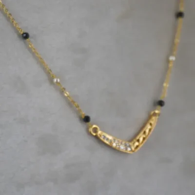 Victory Black Beads Chain HK0433 - Image 2