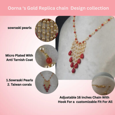 Coral Rain Drops Necklace Hk0434 - Image 5