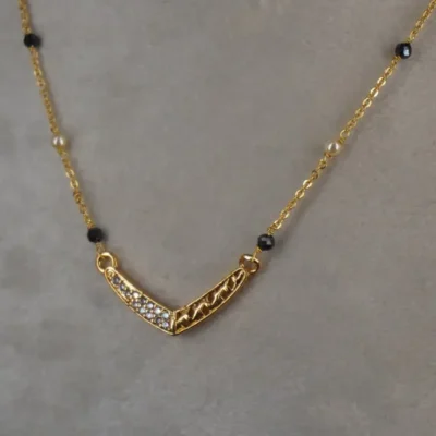 Victory Black Beads Chain HK0433 - Image 3