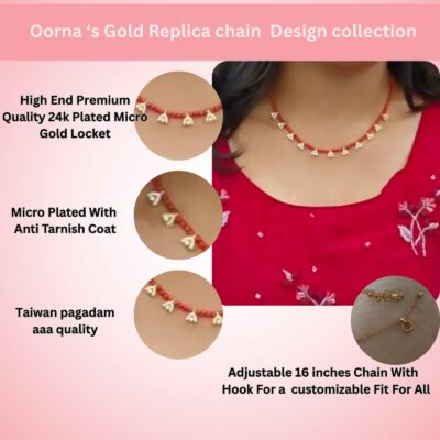 Corals Chain with A Shape CZ Lockets Hk0410 - Image 2