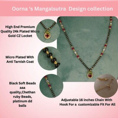 Mangalsutra Chain Heart Bonding Pendent HK0404 - Image 4