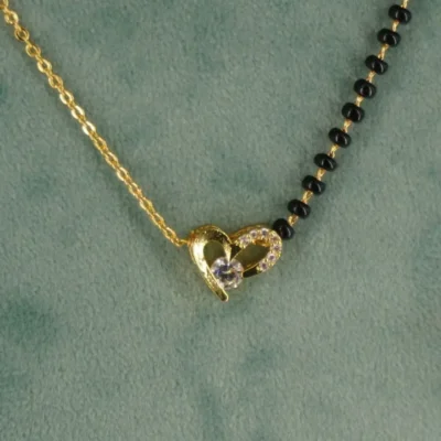 CZ Heart locket Black beads HK0406 - Image 2